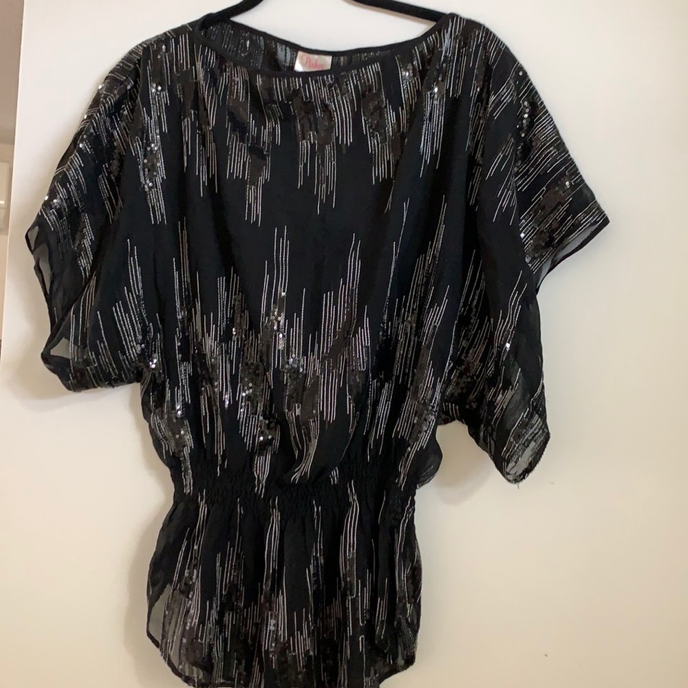 Parker Black Sequin Top